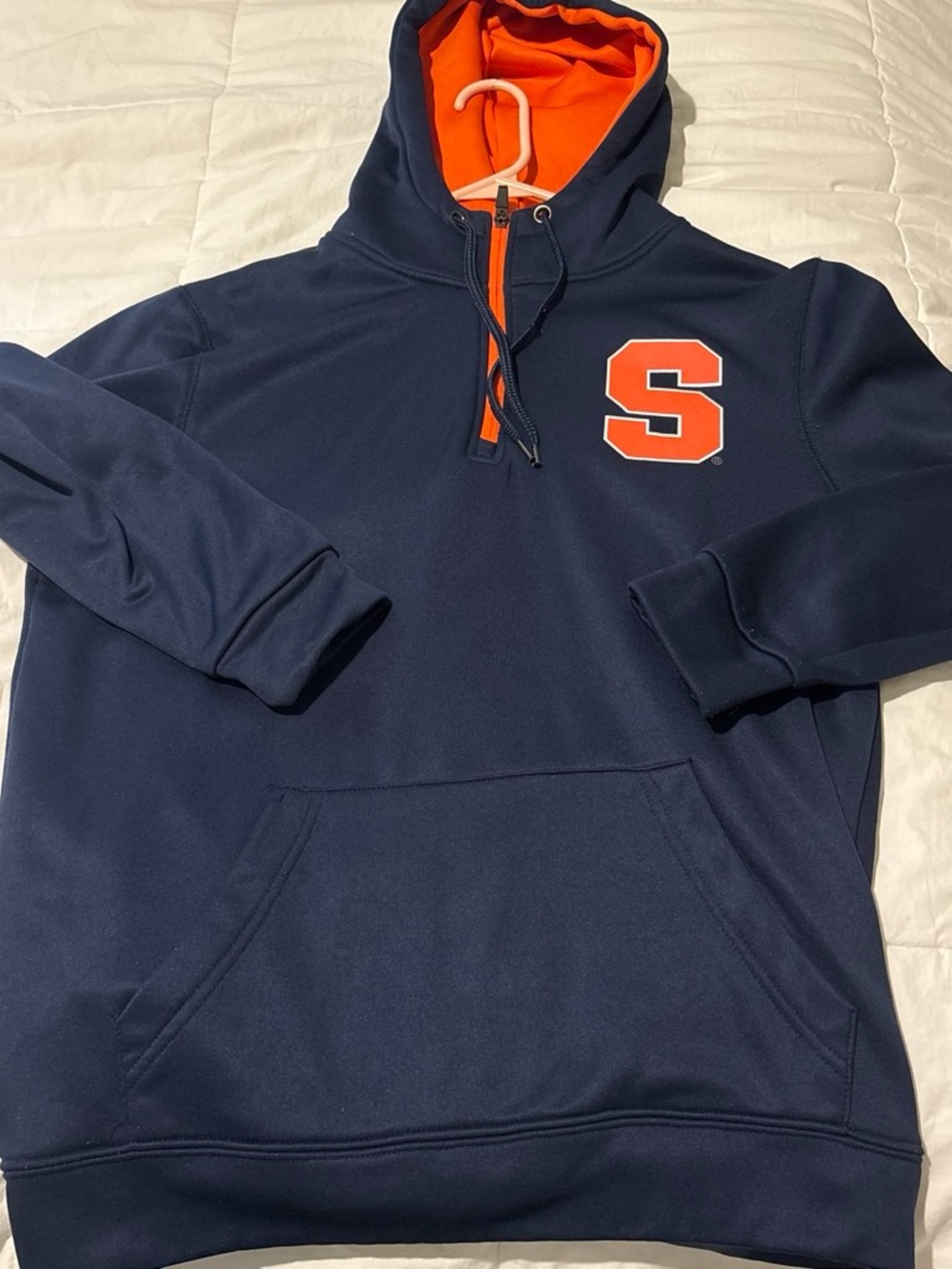 Colosseum Navy Pullover Hoodie with Orange 'S' Accent